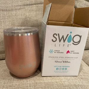 NWT SWIG LIFE Rose Gold Stainless Steel Stemless Cup 12oz NIB